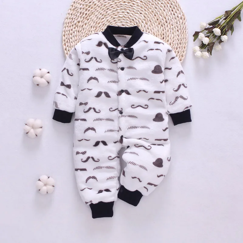 Милый осенний Детский комбинезон с Санта-Клаусом детские пижамы фланелевый хлопковый комбинезон для мальчиков и девочек, модная одежда для малышей Детская одежда для альпинизма - Цвет: White Black