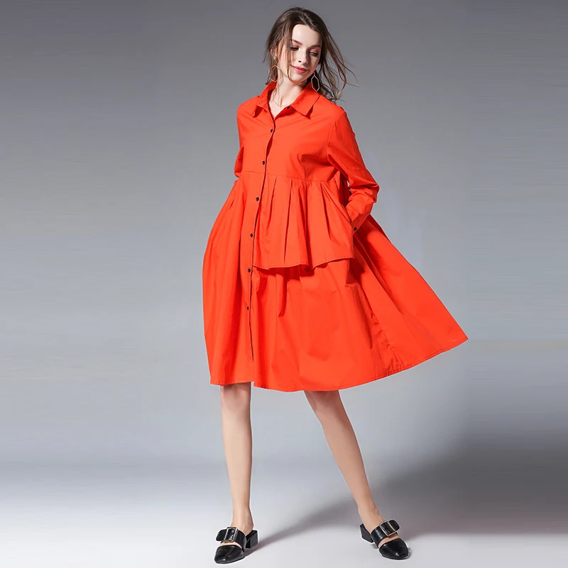 

2018 Pregnancy Dress Winter Christmas Dresses Plus Size Maternity Dress Long Sleeve Maxi Shoulder Cotton Pockets Button Ruffles