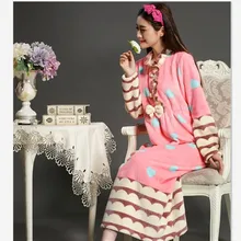 Nightgowns For Women Winter Thickening Fever Flannel Long Robe Princess Long Sleeve Nightdress Skirt Sleepwear Sleepshirts