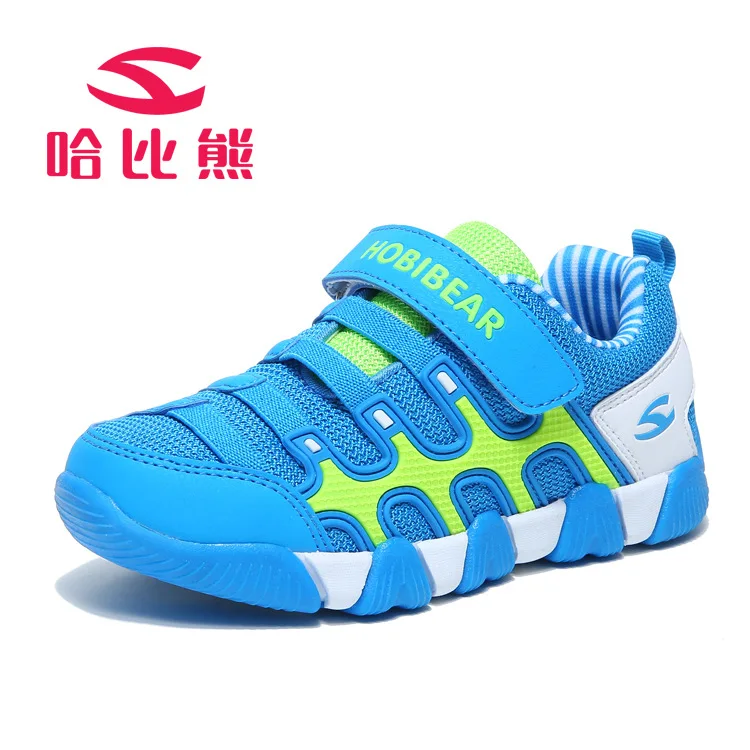 HOBIBEAR/ г. Осенняя детская обувь нескользящие Tenis Infantil Menino носимые кроссовки спортивная обувь для девочек обувь для активных мальчиков кроссовки для бега - Цвет: Blue Green