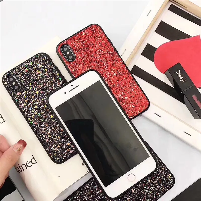 Роскошные модные блестящие Сияющие Чехлы для iPhone 6 6S 7 plus 8 Plus задняя крышка из ТПУ