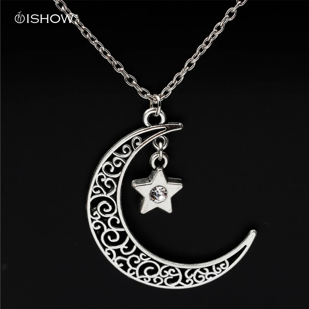 Fashion jewelry moon necklace women silver chain choker necklace