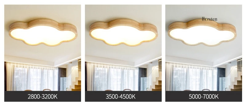 Nordic Japanese Creative Clouds LED Ceiling Lamp Wooden 24W Child Baby Room Lights Ceiling Lamps Bedroom Decoration Lights (4)
