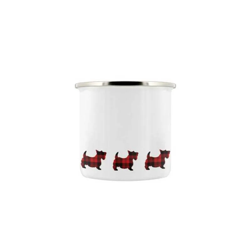 

Stainless Steel Camping Coffee Mug Gift Scottie Dog Enamel Birthday Christmas Outdoors Metal Enamel Campfire Cup