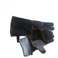 Leather electric welding gloves, microwave oven, oven, heat insulation, high temperature, outdoor work protection gloves thickening cotton gloves heat resistant gloves heat insulation safety gloves microwave oven gloves g0408