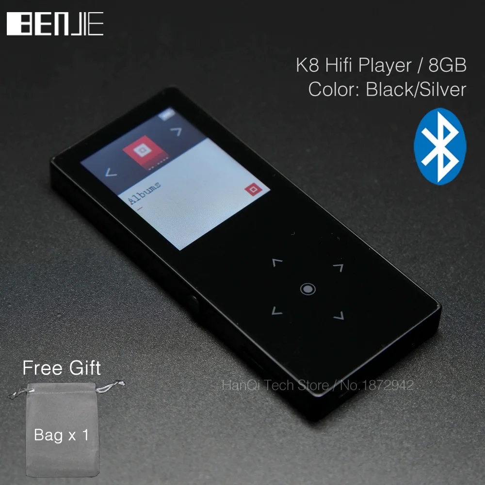 BENJIE K8 8GB Bluetooth MP3 музыкальный плеер с сенсорным экраном металлический электронная