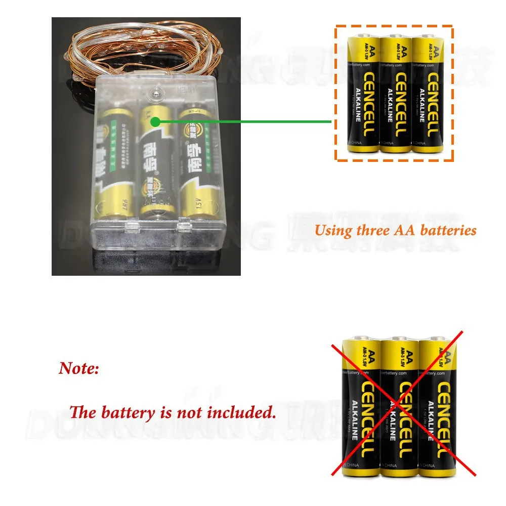 3 м 30 светодиодов 3 * AA Батарея работает фонари светодиодные строки Водонепроницаемый LED партай строки Шар Света Бесплатная доставка