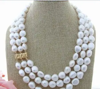 

beautiful 17"-19" 13-14mm AA White Baroque Pearl Necklace earring set