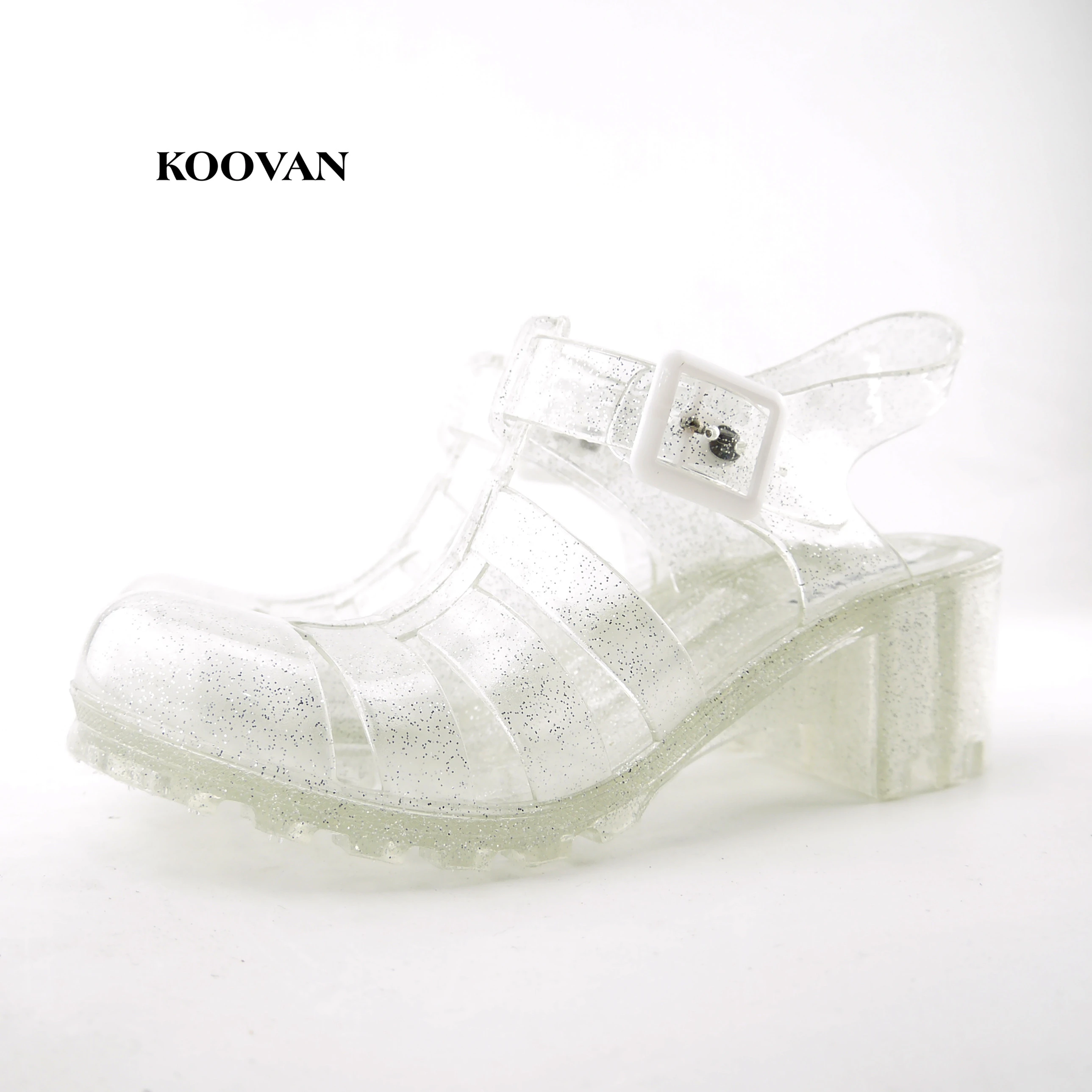 Sandalias De Mujer Jelly Transparente De Plástico Con Fondo Sandalias De Mujer Jelly Transparente De Plástico Con Fondo