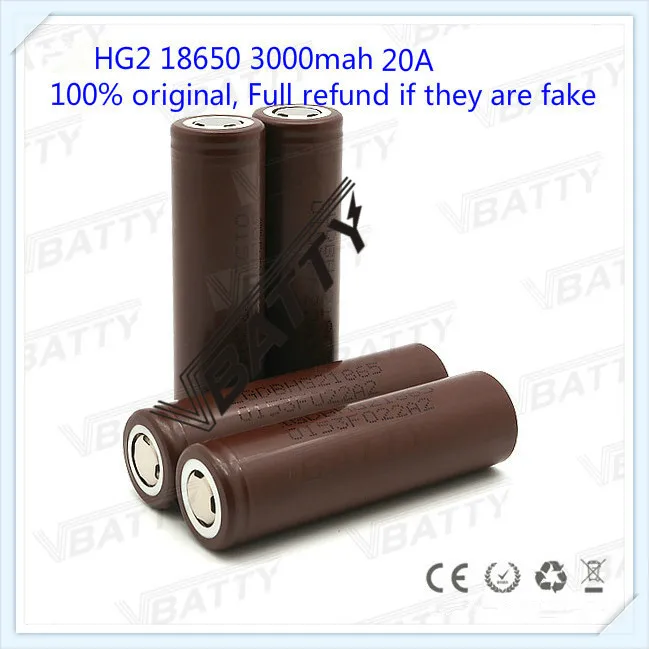 Новая шоколадная батарея 20amp 18650 3000mah Оригинальная батарея 18650 для LG HG 1 шт./лот