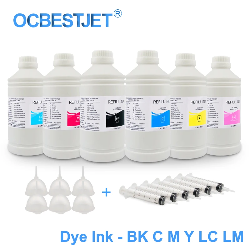 6x1000 мл краситель контейнер с чернилами для принтера Epson L805 P50 P60 T50 T60 RX615 PX650 RX500 RX600 R290 1410 1500 W чернила для принтера L1300 L800 чернилами