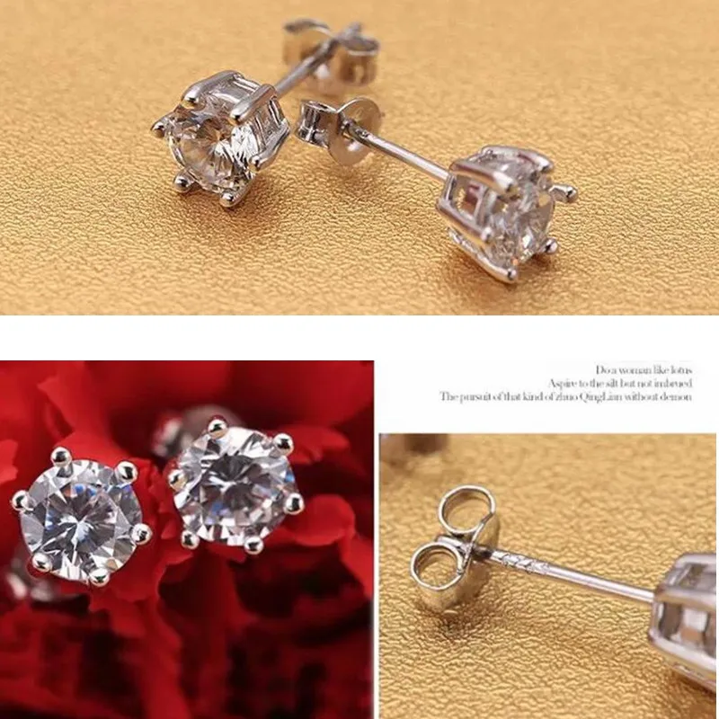 Серьги гвоздики SHDEDE CZ с кристаллами Swarovski для женщин подарок на Рождество юбилей