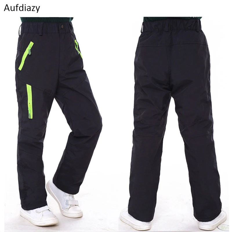 Aufdiazy Fleece Softshell niños niñas impermeable senderismo esquí Invierno Caliente polainas niños Trekking pantalones OT004