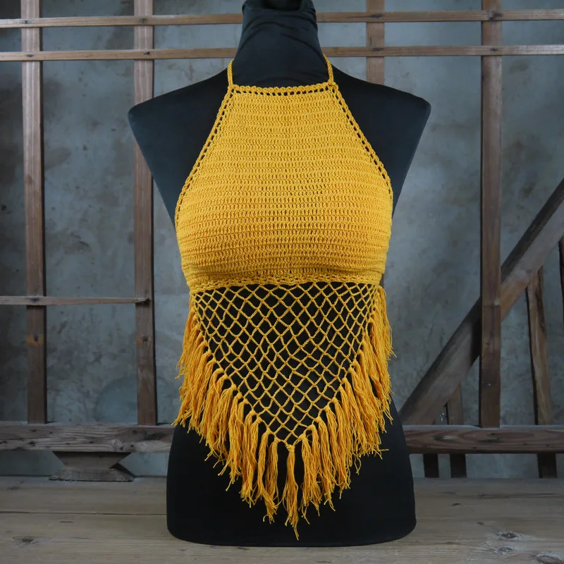 

HOT Crochet Bikini 13 colors Swimwear Sexy Beachwear Swimsuit Halter Bra Girls Bathing Suit top