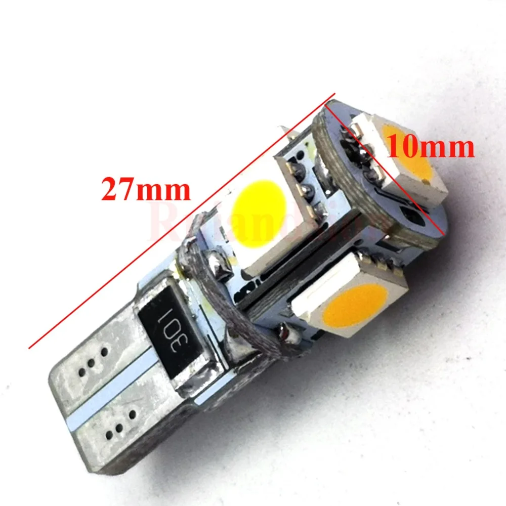 2 шт. теплый белый 4300 К мощный Canbus без ошибок SMD5050 T10 W5W 168 194 светодиодный светильник