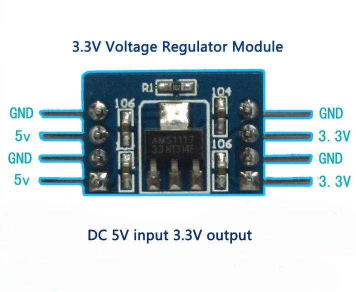 3,3 V Напряжение Регулятор модуль AMS1117 Напряжение регулятор чип/5 V до 3,3 V двухканальный модуль Простое подключение