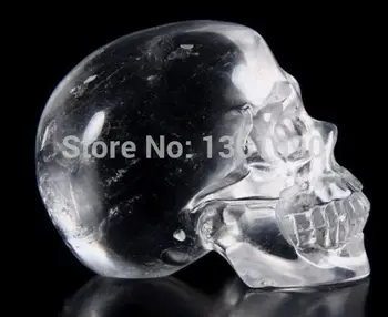 

xd j00381 QUARTZ ROCK CRYSTAL Carved Crystal Skull, Realistic, Healin