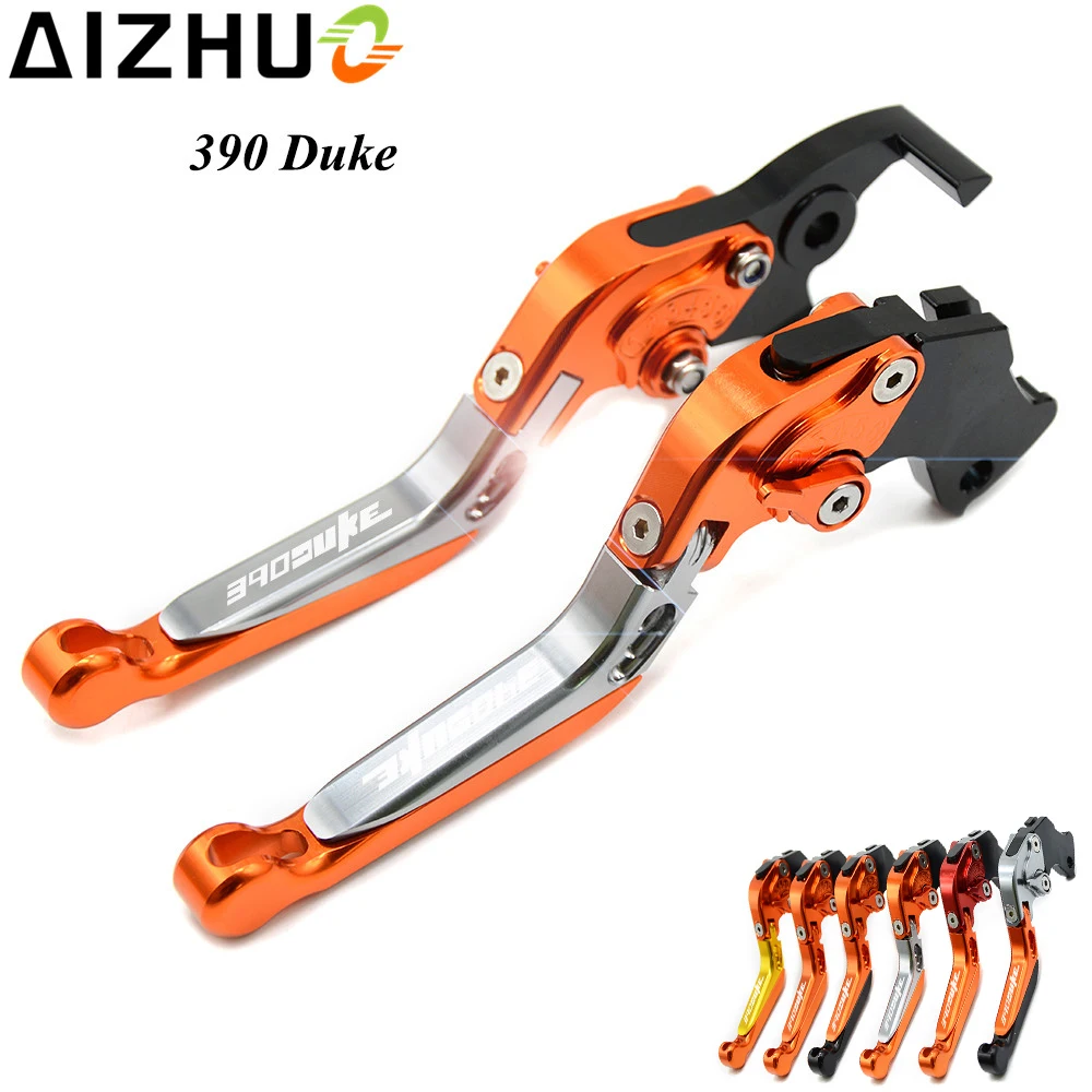 390  LOGO Motorcycle Clutch Brake Lever Motorbike CNC Aluminum Adjustable Brake Clutch Lever For  390  2013-2016