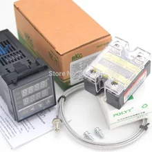 Цифровой PID регулятор температуры+ 40A PQLYT SSR(выход 24-480VAC)+ K Зонд термопары