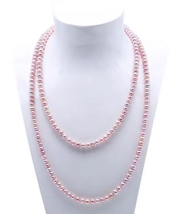 

Wholesale price ^^^High Quality AAA Genuine Real 6-7mm Lavender Pearl Long Necklace Party Jewery