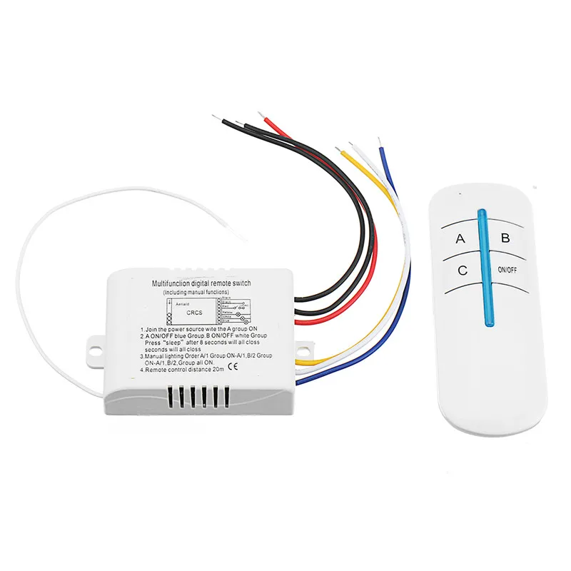 

3 Way ON/OFF/Sleep 315Mhz Digital RF Remote Control Switch Wireless AC110-130V / AC180-240V For Home Wall Light Lamp