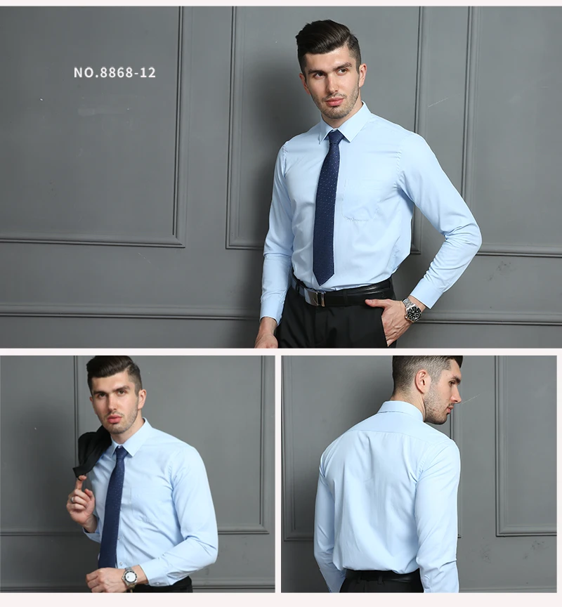 Мужская деловая рубашка с длинными рукавами, Высококачественная тонкая Офисная Рабочая Рубашка, Мужская однотонная/полосатая Роскошная рубашка большого размера 48