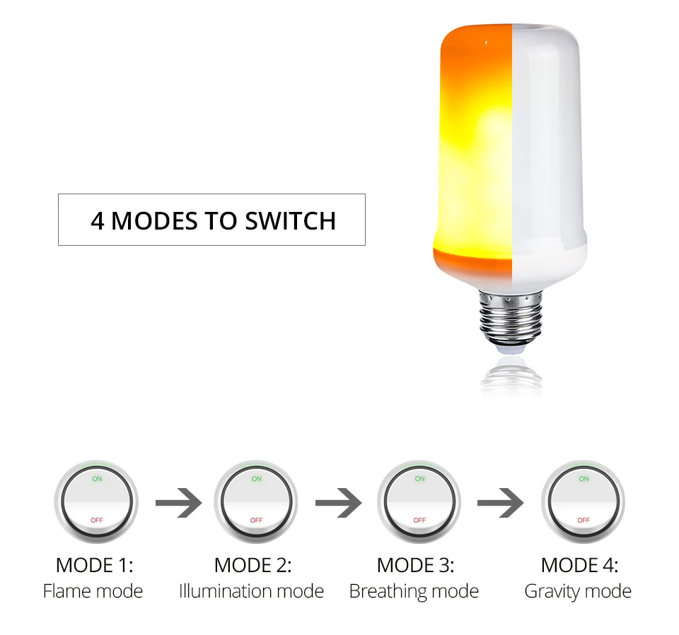 9W LED Flame Effect Fire Light Bulb (7)