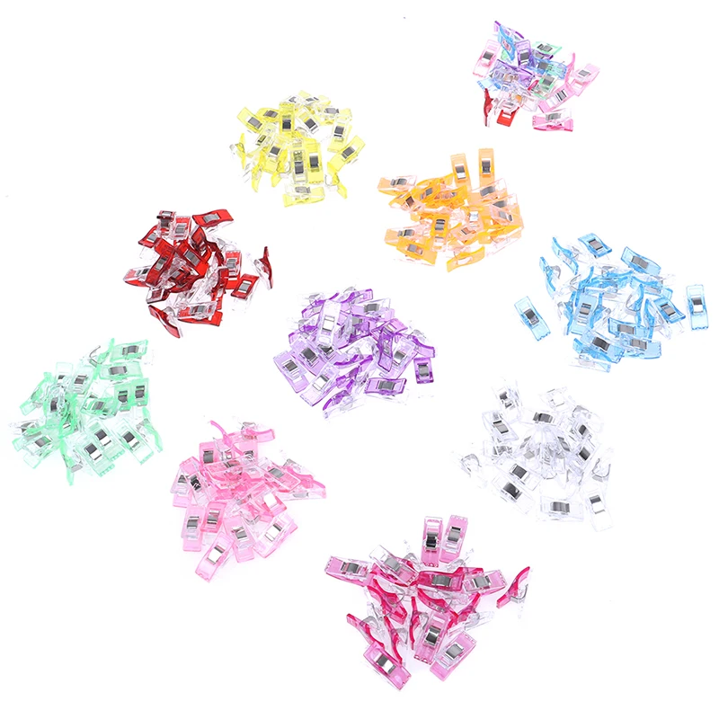 20pcs Sewing Accessories Knitting Clips Mixed Color Home Supply Plastic Quilter Holding Clips Plastic+Metal Quilt Binding