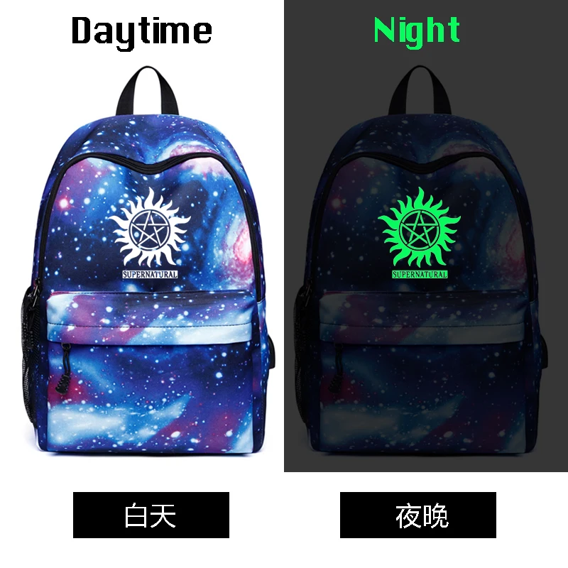 

Luminous Women Supernatural Galaxy USB Backpack School Bags for Women Girls Canvas Travel Shoulder Bag Laptop School Bag