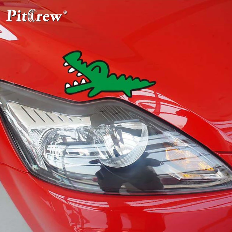1PC 14*8cm High Quality Car Stickers Cartoon Alligator Vinyl Decal Car