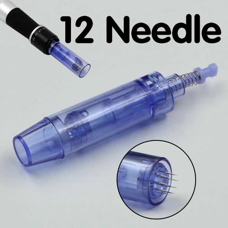 10 шт. 12 pin синий микро иглы cargridge Электрический DR derma ручка Запасные головка из