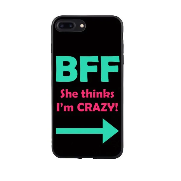 Уникальный Роскошный Жесткий чехол из ПК для телефона Best friend forever BFF черный iPhone 11