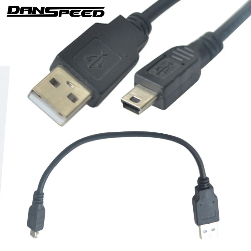 

DANSPEED USB Mini Cable 20cm Male to Male M/M USB 2.0 to Mini 5 Pin Adapter Data Charging Lead Short Cable For DV PC USB Device