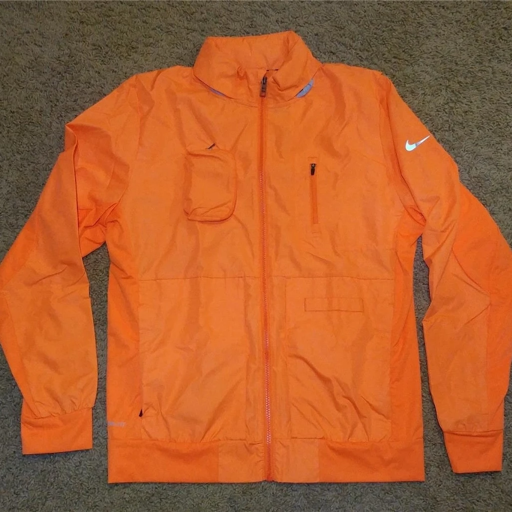 nike orange running jacket