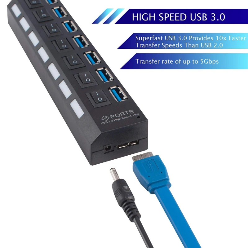 USB HUB 3 0 Super Speed 5Gbps 7 Ports USB 3 0 HUB USB Splitter With 3