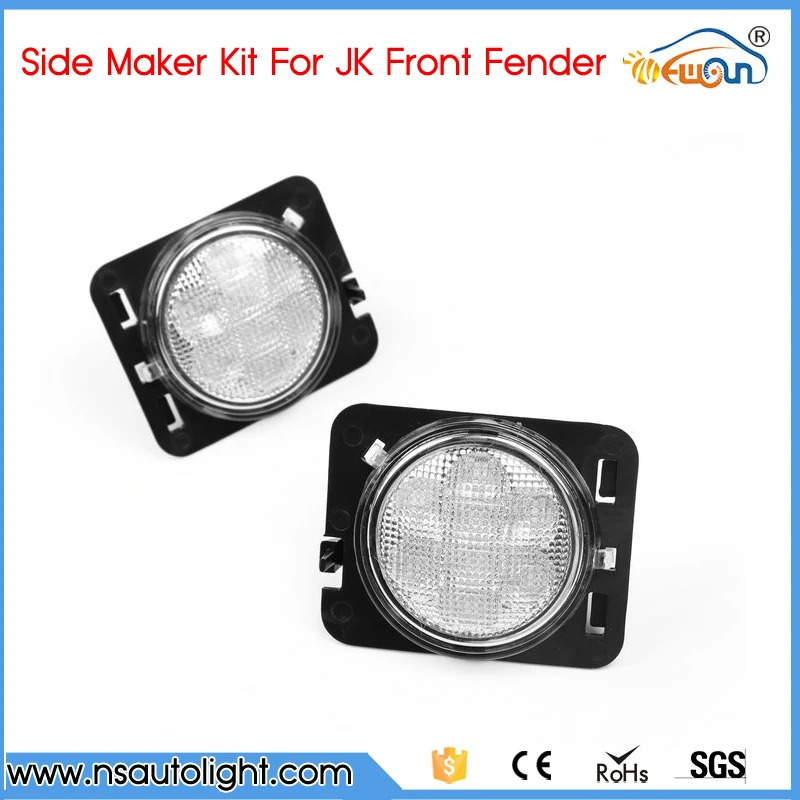 For Jeep Wrangler 07 15 Smoked lenses Front Fender Amber Side Marker