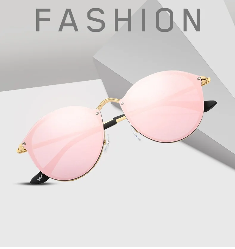 Новое поступление, женские классические брендовые дизайнерские солнцезащитные очки кошачий глаз, без оправы, металлическая оправа, солнцезащитные очки, модные женские очки