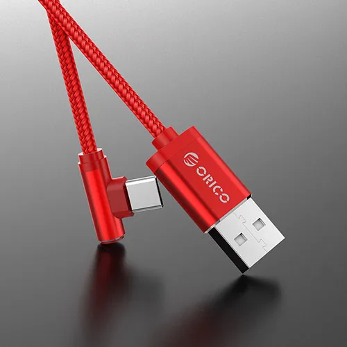 Orico Micro USB кабель 2.4A Быстрая Зарядка Синхронизация данных Реверсивные игры Usb кабели для Iphone Xiaomi Redmi Note4 samsung Galaxy ys9 Plus - Цвет: Red Type-c Cable