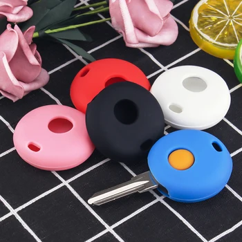 

Dandkey Silicone Cover Case For Benz Mercedes Smart Fortwo 450 Car Forfour Case Soft 1 Button Remote Key Shell Holder Protect