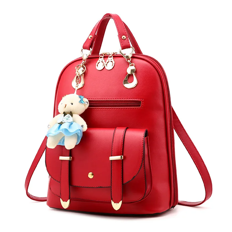 

New Cute Backpacks Bag for School for Girls 2016 Small Lovely Female Bolsas Escolar Pink Women Backpack Mini Leather Backbag