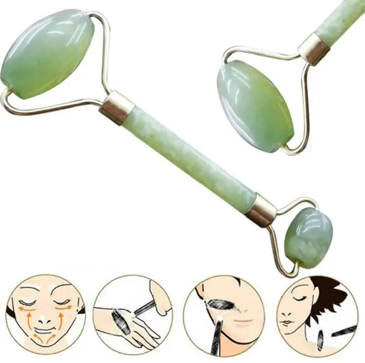 Roller Face Thin massager Natural stone Jade Facial Double Head Beauty Massage Slim Neck Body Relaxation Lift Tools