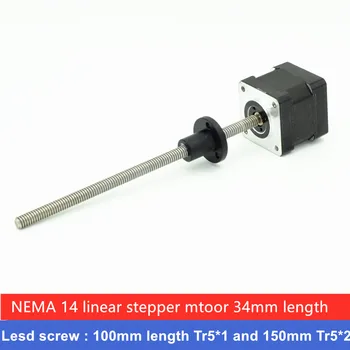 

NEMA 14 linear stepper motor lead screw stepper motor NEMA14 with 100mm Tr5*1 lead screw or 150mm Tr5*2 lead screw