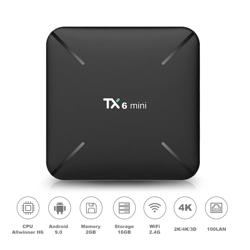  Tanix TX6 mini Smart TV Box android 9.0 Allwinner H6 2G+16G 2.4GHz WiFi Support 4K H.265 TV Receive - 32978223036