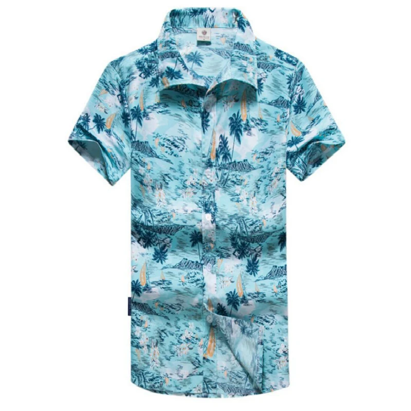 

New Men's Beach Shirt Printed Short Sleeves, Fast Drying, Loose Size, Fashion Printed Leisure Beach Shirt