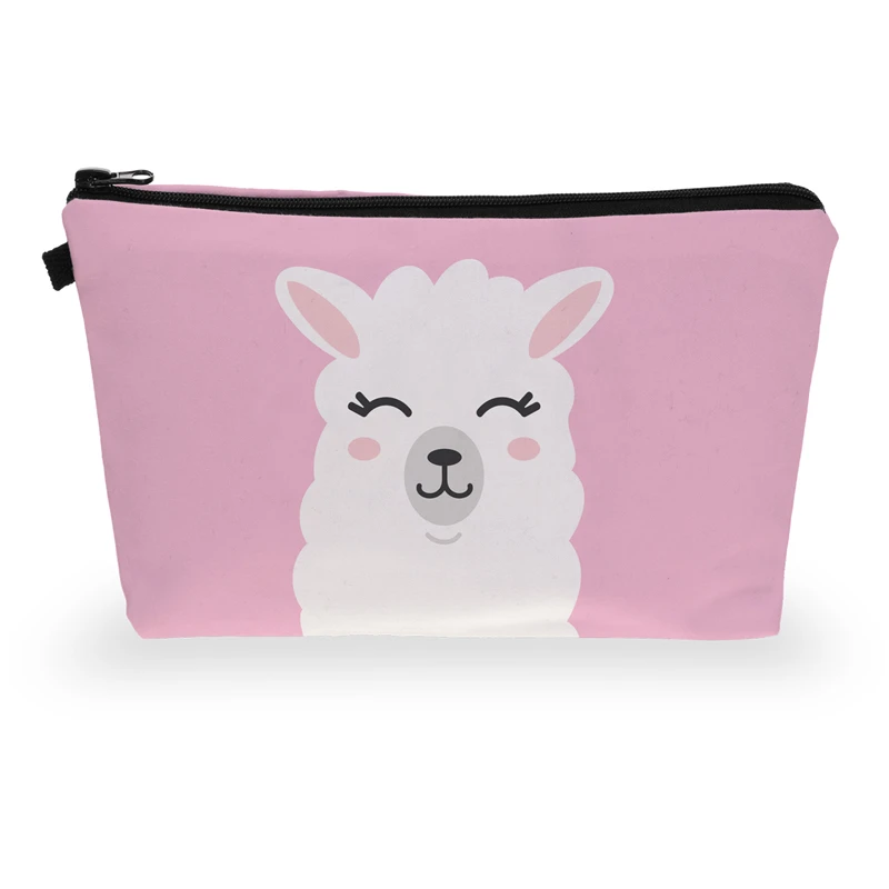 PURDORED 1 pc Alpaca Cosmetic Bag Women 3D Printing Makeup Bags Travel Cosmetic Organizer Toiletry Bag Neceser  Dropshipping