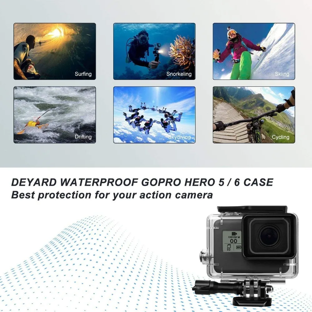 Водонепроницаемый защитный корпус чехол для дайвинга GoPro HERO 7 черный (2018) 6 5 с