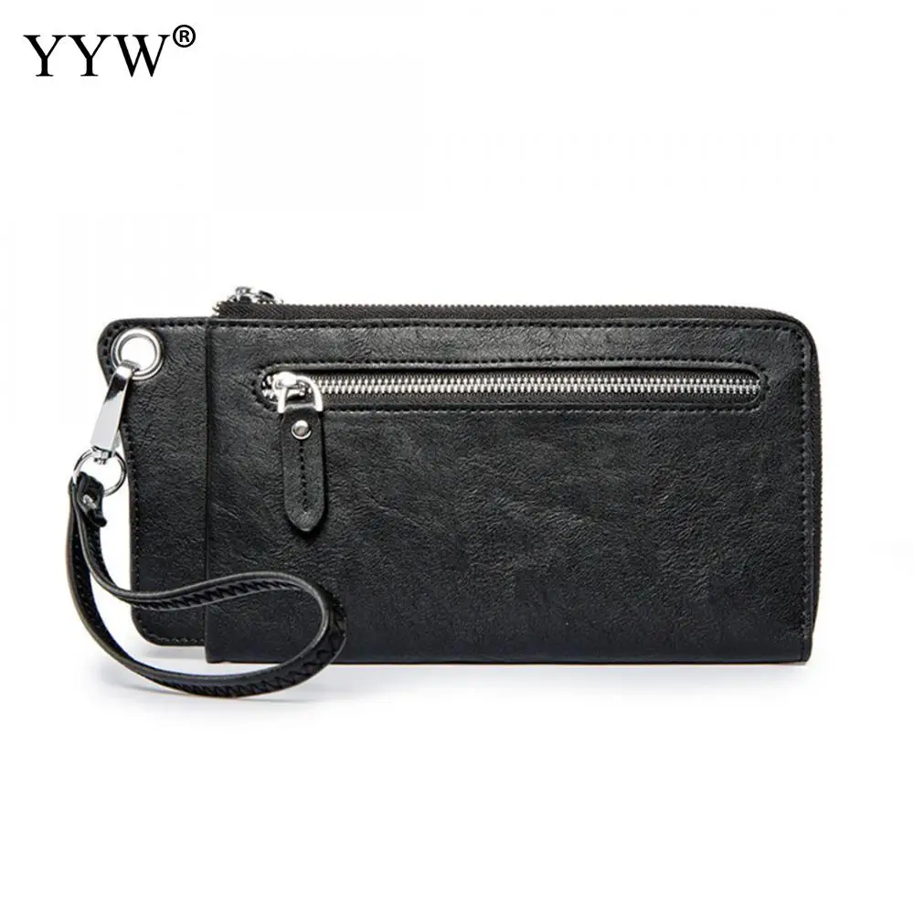 Black Clutch Male Solid Color Purse Men's PU Leather Famous Brand Men Long Wallets with Zipper New Fashion Brown Men's Purses Black Clutch Male Solid Color Purse Men's PU Leather Famous Brand Men Long Wallets with Zipper New Fashion Brown Men's Purses
