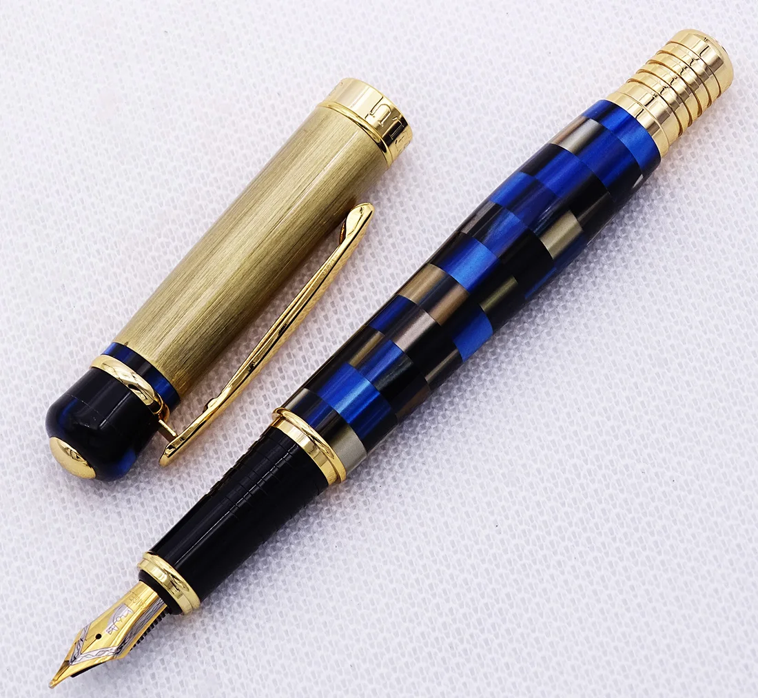 Kaigelu 336 Marble Celluloid Fountain Pen iridium Medium Nib Beautiful Blue Pattern Writing Gift Office Business Supplies | Канцтовары