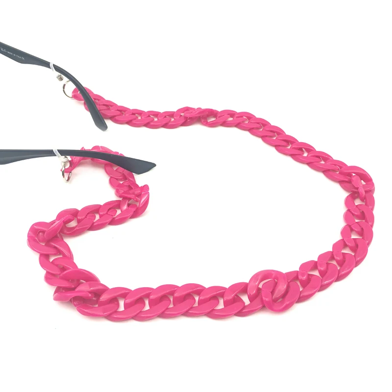 rose red Ретро 70 см цепочка для очков для женщин модные европейские черные белые ремешки цепочка для солнцезащитных очков 37 г - Цвет: rose red