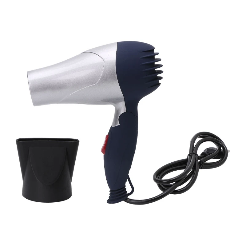 GW555 Foldable Hair Blow Dryer Low Noise Traveller Household Blower 220V EU Plug - Цвет: Серебристый
